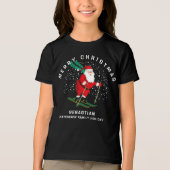 Frohe Weihnachten Skiing Santa Winter Personalisie Tri-Blend Shirt (Vorderseite)