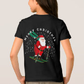 Frohe Weihnachten Skiing Santa Winter Personalisie Tri-Blend Shirt (Rückseite)
