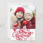 Frohe Weihnachten Skript Falsches rotes Glitter-Fo (Vorderseite)
