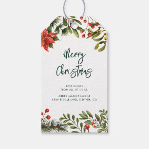 Frohe Weihnachten Skript Feiertage Botanisch Geschenkanhänger