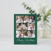 Frohe Weihnachten Skript Grün 6 Fotocollage (Stehend Vorderseite)