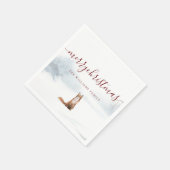 Frohe Weihnachten Skript Winter Fuchs Feiertag Serviette (Ecke)