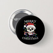Frohe Weihnachten Skull Skeleton Männer Frauen Button (Vorne & Hinten)
