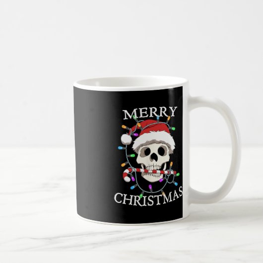 Frohe Weihnachten Skull Skeleton Männer Frauen Kaffeetasse (Rechts)