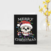 Frohe Weihnachten Skull Skeleton Männer Frauen Karte (Gelbe Blume)