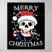 Frohe Weihnachten Skull Skeleton Männer Frauen Poster (Vorne)