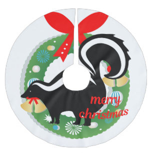 frohe weihnachten skunk baum decke polyester weihnachtsbaumdecke