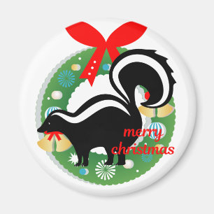 frohe weihnachten skunk magnet