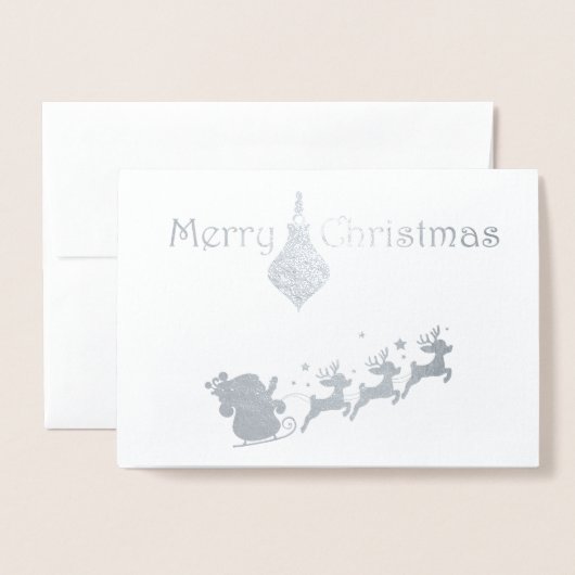 Frohe Weihnachten - Sleigh-Foto Folienkarte (Vorderseite mit Umschlag)