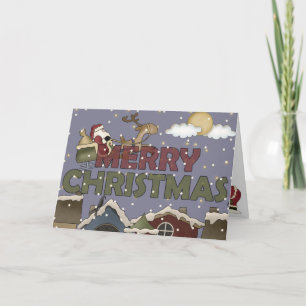 Frohe Weihnachten - Sleigh-Grußkarte des Weihnacht