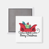 Frohe Weihnachten Sleigh Magnet (Vorderseite/Rückseite)
