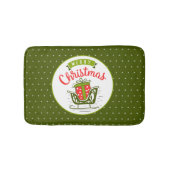 Frohe Weihnachten Sleigh Red Green Snowflake Muste Badematte (Vorderseite)