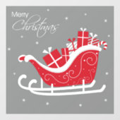 Frohe Weihnachten Sleigh und Geschenke Fensteraufkleber (Blatt)