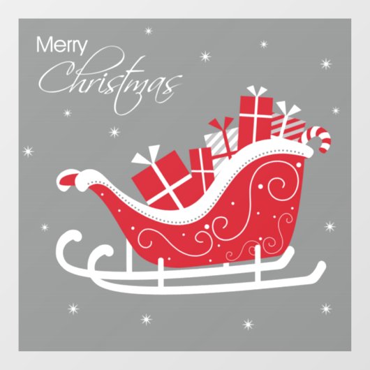Frohe Weihnachten Sleigh und Geschenke Fensteraufkleber (Blatt)