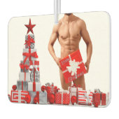 Frohe Weihnachten SlipperyJoe rot weiß Silber Gesc Autolufterfrischer (Links)