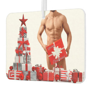 Frohe Weihnachten SlipperyJoe rot weiß silber Gesc Autolufterfrischer