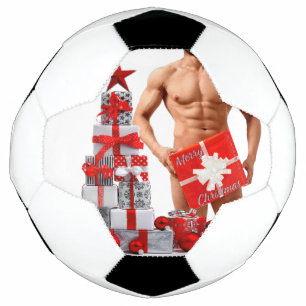Frohe Weihnachten SlipperyJoe rot weiß silber Gesc Fußball