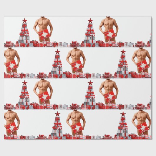 Frohe Weihnachten SlipperyJoe rot weiß Silber Gesc Geschenkpapier (Flach)