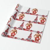 Frohe Weihnachten SlipperyJoe rot weiß Silber Gesc Geschenkpapier (Ungerollt)