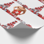 Frohe Weihnachten SlipperyJoe rot weiß Silber Gesc Geschenkpapier (Ecke)