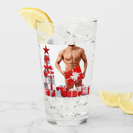 Frohe Weihnachten SlipperyJoe rot weiß Silber Gesc Glas (Vorderseite Ice)