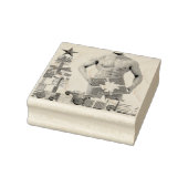 Frohe Weihnachten SlipperyJoe rot weiß Silber Gesc Gummistempel (Stempel)