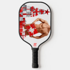 Frohe Weihnachten SlipperyJoe rot weiß Silber Gesc Pickleball Schläger
