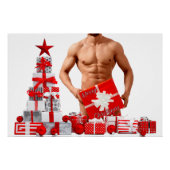 Frohe Weihnachten SlipperyJoe rot weiß Silber Gesc Poster (Vorderseite)