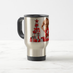 Frohe Weihnachten SlipperyJoe rot weiß silber Gesc Reisebecher
