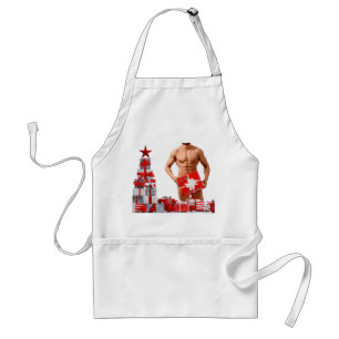 Frohe Weihnachten SlipperyJoe rot weiß silber Gesc Schürze