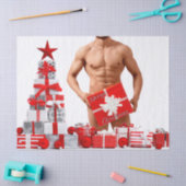 Frohe Weihnachten SlipperyJoe rot weiß Silber Gesc Seidenpapier (Basteln)