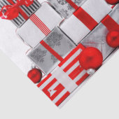 Frohe Weihnachten SlipperyJoe rot weiß Silber Gesc Seidenpapier (Detail)