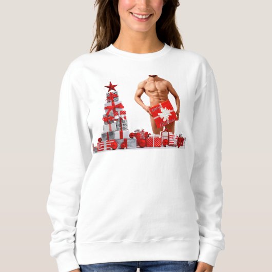 Frohe Weihnachten SlipperyJoe rot weiß Silber Gesc Sweatshirt (Vorderseite)