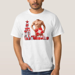 Frohe Weihnachten SlipperyJoe rot weiß silber Gesc T-Shirt