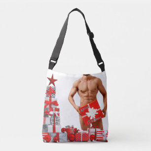 Frohe Weihnachten SlipperyJoe rot weiß silber Gesc Tragetaschen Mit Langen Trägern