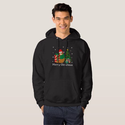 Frohe Weihnachten Sloth Christmas Hoodie (Vorne ganz)