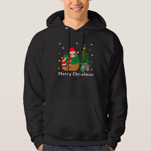 Frohe Weihnachten Sloth Christmas Hoodie (Vorderseite)