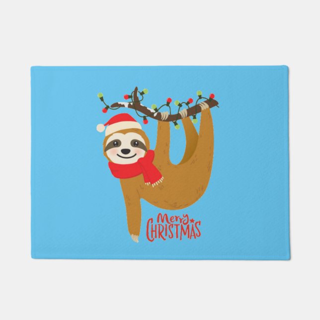 Frohe Weihnachten Sloth Fußmatte (Vorderseite)