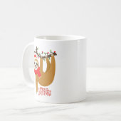 Frohe Weihnachten Sloth Kaffeetasse (Vorderseite Links)
