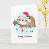 Frohe Weihnachten Sloth Karte (Gelbe Blume)