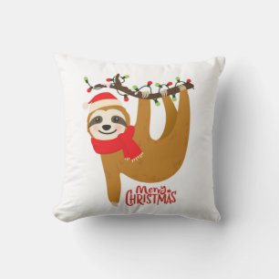 Frohe Weihnachten Sloth Kissen