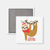 Frohe Weihnachten Sloth Magnet (Vorderseite/Rückseite)