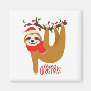 Frohe Weihnachten Sloth Magnet