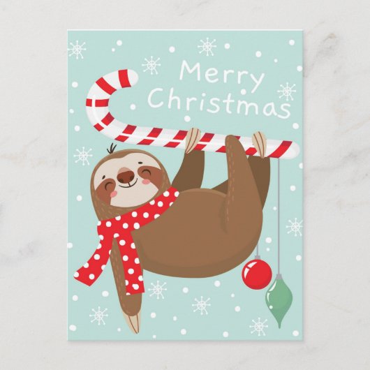 Frohe Weihnachten Sloth Postkarte (Vorderseite)