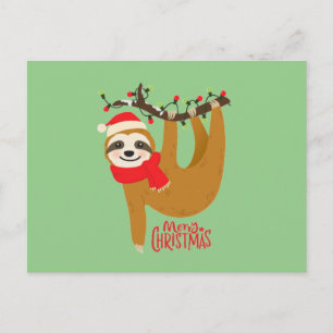 Frohe Weihnachten Sloth Postkarte