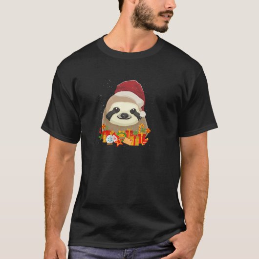 Frohe Weihnachten Sloth Santa Claus Ugly X Mas Swe T-Shirt (Vorderseite)