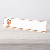 Frohe Weihnachten Sloth Schreibtischnamensplakette (Vorderseite )