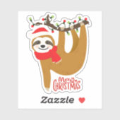 Frohe Weihnachten Sloth | Urlaub Aufkleber (Blatt)