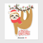 Frohe Weihnachten Sloth | Urlaub Aufkleber (Blatt)