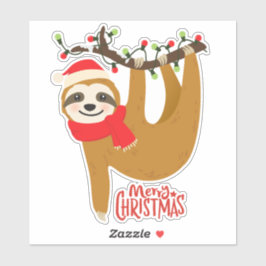 Frohe Weihnachten Sloth | Urlaub Aufkleber